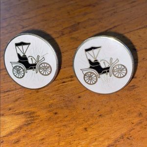 VTG Bretton model A round gold tone cuff links